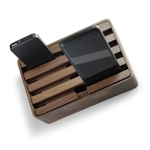 Station de chargement smartphone et tablette en bois personnalisable