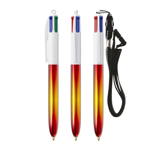 Stylo 4 couleurs BIC® Flags Collection - avec lanyard personnalisable