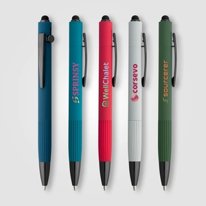 Stylo à bille en aluminium recyclé - mécanisme à bouton-poussoir et stylet