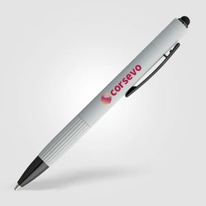 Stylo à bille en aluminium recyclé - mécanisme à bouton-poussoir et stylet personnalisable