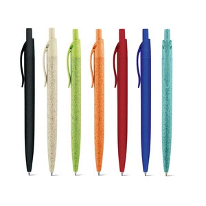 Stylo à bille en fibre de paille de blé avec clip personnalisable