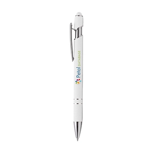 Stylo à bille PRINCE Soft touch, finition chromée personnalisable