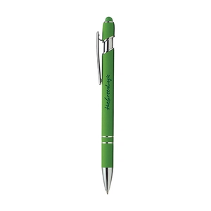 Stylo à bille PRINCE Soft touch, finition chromée personnalisable