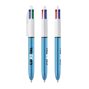 Stylo bille BIC 4 couleurs couleur métallisée brillante personnalisable