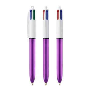 Stylo bille BIC 4 couleurs couleur métallisée brillante personnalisable