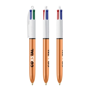 Stylo bille BIC 4 couleurs couleur métallisée brillante personnalisable