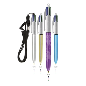 Stylo bille BIC 4 couleurs couleur métallisée brillante personnalisable