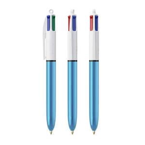 Stylo bille BIC 4 couleurs couleur métallisée brillante personnalisable