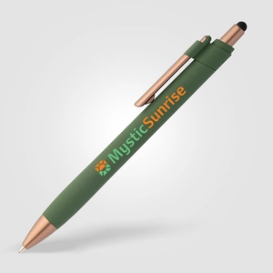 Stylo bille stylet - plastique recyclé - finition bronze personnalisable