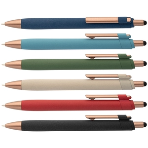 Stylo bille stylet - plastique recyclé - finition bronze personnalisable