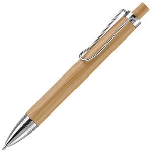 Stylo bille WOODY en bambou avec pince métal personnalisable