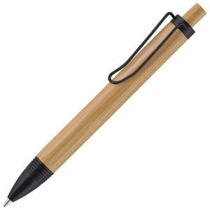 Stylo bille WOODY en bambou avec pince métal personnalisable