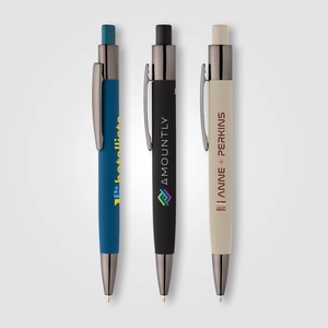 Stylo en aluminium recyclé avec corps soft-touch