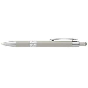 Stylo en aluminium recyclé avec finition chromée et stylet personnalisable