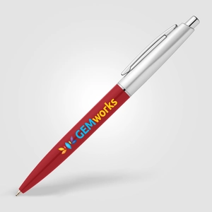 Stylo en plastique recyclé avec finition chromée personnalisable