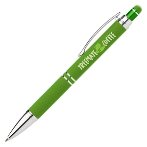 Stylo stylet aux couleurs vives - finition touché doux personnalisable