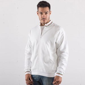 Sweat zippé bicolore pour homme 100% coton personnalisable