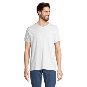 T-shirt col V, 100 % coton semi-peigné ringspun personnalisable