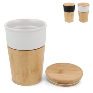 Tasse de bureau en bambou et céramique 300 ml personnalisable