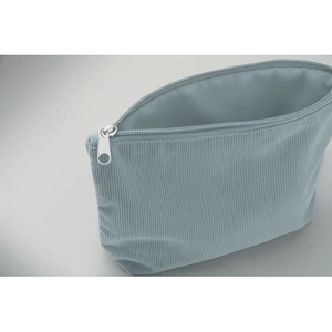 Trousse à cosmétiques en velours côtelé de polyester avec doublure en polyester personnalisable