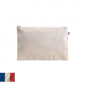 Trousse Made in France zippée 100% coton bio 280 gr 20x13cm personnalisable