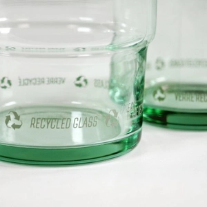 Verre transparent grande contenance de 400 ml en verre recyclé personnalisable