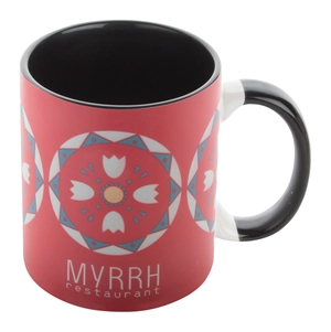 Mug 350 ml en céramique avec anse colorée - livré avec boîte cadeau personnalisable