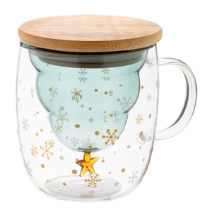 Mug de Noël 200 ml en verre borosilicate personnalisable