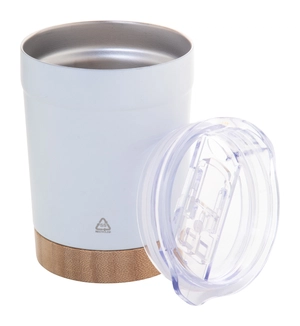 Mug thermos isotherme 300 ml en inox et bambou personnalisable