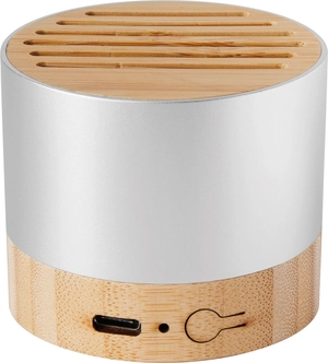 Enceinte Bluetooth en bambou et aluminium recyclé - 3W personnalisable