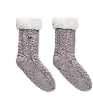 Chaussons chaussettes Noël en tricot avec picots antidérapants personnalisable