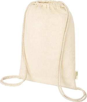 Sac à dos en coton avec fermeture à cordon - sac 140g 5 litres certifié GOTS personnalisable