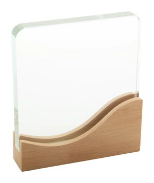 Trophée en verre avec socle en bois de hêtre personnalisable