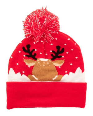 Bonnet de Noël tricoté avec pompon personnalisable