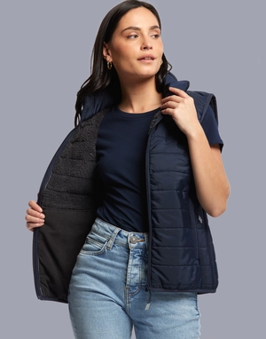 Bodywarmer Femme à doublure Sherpa - Doudoune sans manches  personnalisable