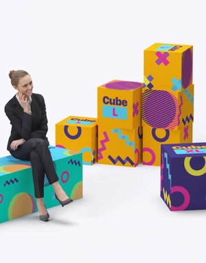 Cube en mousse haute densité - Siège stand en mousse personnalisable