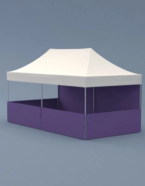 Tente rectangle dépliante 6x3 m - tente légère en aluminium personnalisable