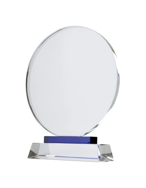 Trophée rond en cristal - livré dans boîte cadeau personnalisable