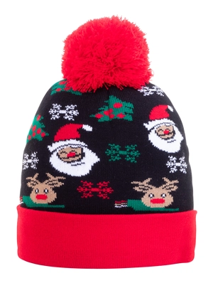 Bonnet de Noël tricoté avec pompon personnalisable