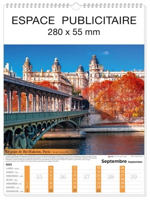 Calendrier Feuillet 2025  PAYSAGES DE France 32 x 43 cm - 13 feuillets personnalisable