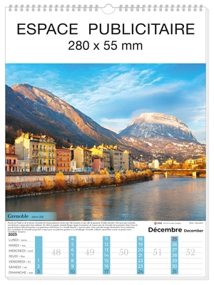 Calendrier Feuillet 2025  PAYSAGES DE France 32 x 43 cm - 13 feuillets personnalisable