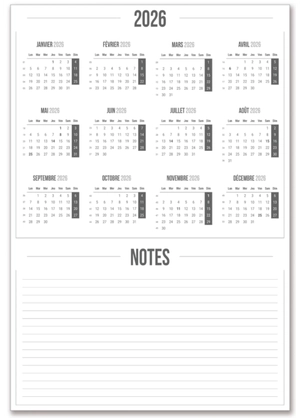 Calendrier Publicitaire Grand Format Recto Verso - Vertical personnalisable