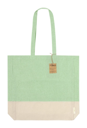 Tote bag en coton recyclé bicolore 120 g/m2 - avec soufflet personnalisable