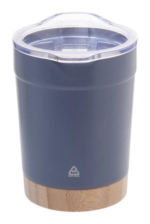 Mug thermos isotherme 300 ml en inox et bambou personnalisable