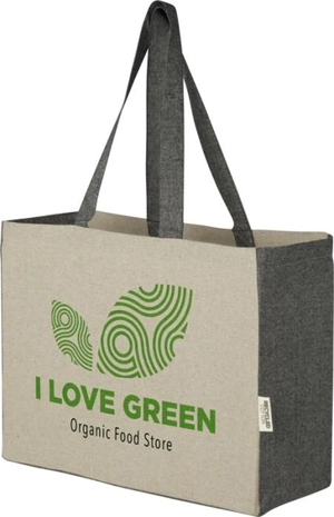 Sac shopping 18l en coton recyclé 190gr - sac à soufflets personnalisable