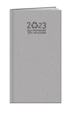 Agenda 2025  en papier recyclé - couverture semi-rigide 9,5 x 16,5 cm personnalisable