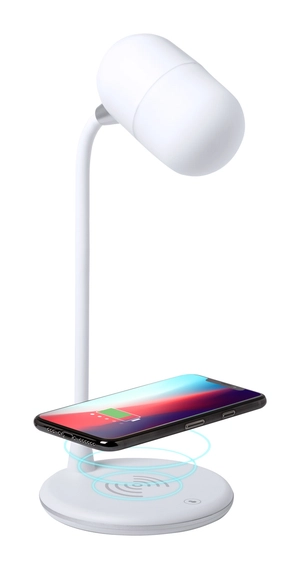 Lampe LED avec chargeur induction et enceinte bluetooth personnalisable