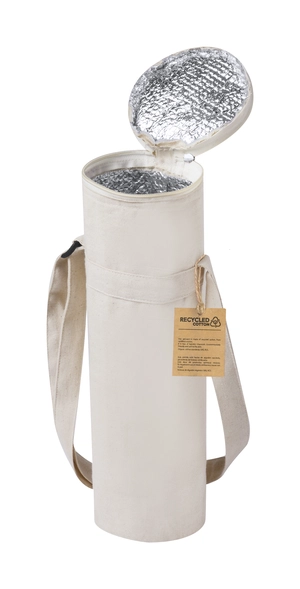 Sac isotherme spécial bouteille en coton recyclé - avec bandoulière personnalisable