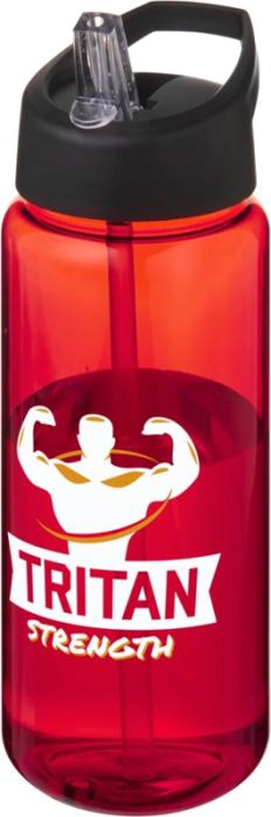 Bouteille de sport H2O 600 ml avec couvercle bec verseur personnalisable