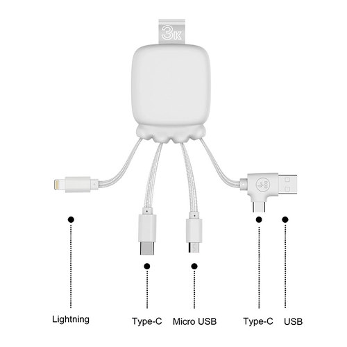 image du produit Batterie de poche multi-câbles compacte - powerbank 3000 mAh